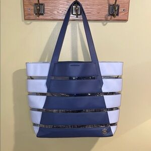 Vince Camuto Stylish Blue and Gray Tote Bag
